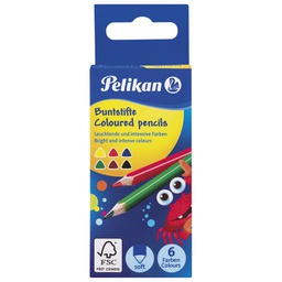 [000035449] Boje drvene   6boja kratke Pelikan 700474 blister!!