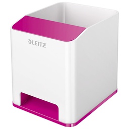 [000035478] Čaša za olovke pvc četvrtasta Wow Leitz 53631023 bijela/roza