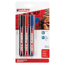 [000001682] Marker permanentni 1-5 mm klinasti vrh Edding 330/3boje blister