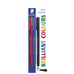 [000035882] Flomaster broadliner 0,8 mm pk3 Triplus Staedtler 338-SBK3 sortirano!!