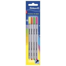 [000035890] Flomaster fineliner 0,4mm 96 neon pk4 Pelikan 957746 sortirano blister!!