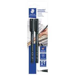 [000035955] Marker permanentni 0,6mm pk2 Lumocolor Staedtler 318-9BK2DA crni blister!!