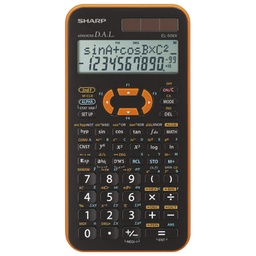 [000036081] Kalkulator tehnički 10+2mjesta 462 funkcije Sharp EL-506 XYR narančasti!!
