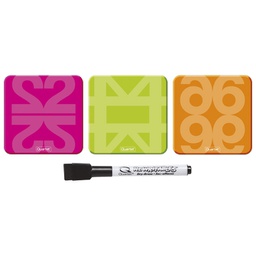 [000036401] Magnet piši-briši 76x76mm pk3 Quartet 1903875 sortirano blister
