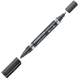 [000036588] Marker permanentni obostrani 0,6 i 1,5 mm Lumocolor Staedtler 348-9 crni