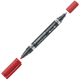 [000036590] Marker permanentni obostrani 0,6 i 1,5 mm Lumocolor Staedtler 348-2 crveni