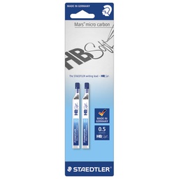 [000036738] Mine 0,5mm HB soft pk2 Mars micro carbon Staedtler 25005BBBK2 blister!!