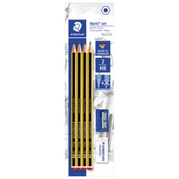 [000037130] Olovka grafitna HB Noris pk4+gumica+šiljilo Staedtler 120S1 BK4D blister