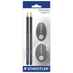 [000037133] Olovka grafitna HB pk2+gumica+šiljilo Limited edition crna Staedtler 1339SBK2P1 blister!!