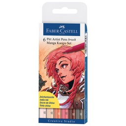 [000001873] Flomaster Pitt artist  6boja Manga Kaoiro Faber Castell 167134 blister