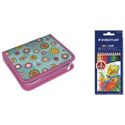 [000037583] Pernica puna 1zip 2preklopa Flowers+drvene bojice 144NC12 GRATIS Staedtler!!
