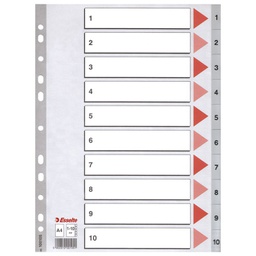 [000037937] Pregrada plastična A4 brojevi 1-10 Esselte 100105 siva