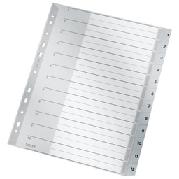 [000037939] Pregrada plastična A4 brojevi 1-12 Leitz 12820000 siva!!