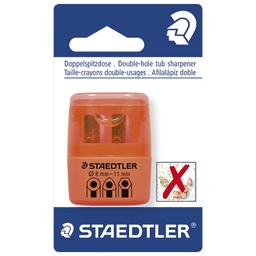 [000038859] Šiljilo pvc s pvc kutijom 2rupe Staedtler 51260F4-BK neon narančasto blister!!