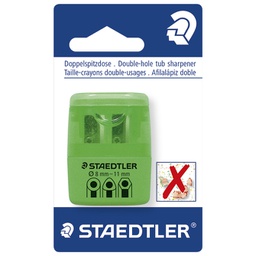 [000038860] Šiljilo pvc s pvc kutijom 2rupe Staedtler 51260F50BK neon zeleno blister!!