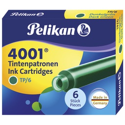 [000039010] Tinta za nalivpero patrone pk6 4001 Pelikan 300087 tamnozelena