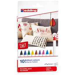 [000040034] Marker za tekstil 1 mm 10boja pk10 Edding 4600 blister