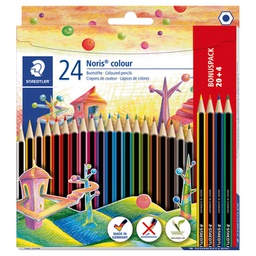 [000041165] Boje drvene  24boje (20+4 boje gratis) Noris colour Staedtler 185 C24P blister