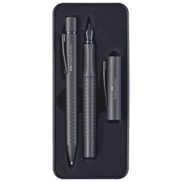 [000041194] Garnitura olovka kemijska+nalivpero Grip 2011 Edition u met.kut. Faber Castell 201626 mat crna 