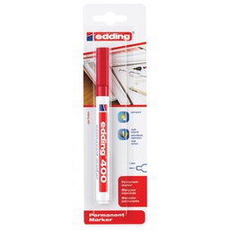 [000042013] Marker permanentni 1 mm okrugli vrh Edding 400/1 crveni blister