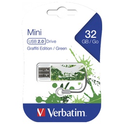 [000042380] Memorija USB 32GB Store'n'Go mini Graffiti Edition Verbatim 49416 zelena blister!!