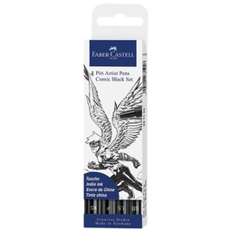 [000042479] Flomaster Pitt artist Comic Black pk4 Faber-Castell 267194 crni blister