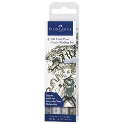 [000042480] Flomaster Pitt artist Comic Shading pk4 Faber-Castell 267195 sivi blister