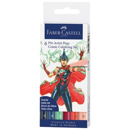 [000042481] Flomaster Pitt artist  6boja Comic Colouring Faber-Castell 267196 sortirano blister