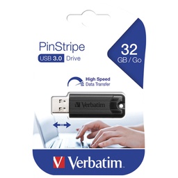 [000042555] Memorija USB 32GB 3.0 PinStripe Verbatim 49317 crna blister