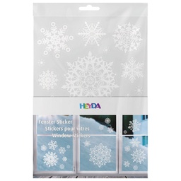 [000042646] Naljepnice ukrasne za staklo A4 Pahulje pk3 Heyda 20-35844 68 glitter bijele blister 