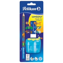 [000042909] Olovka grafitna B Combino+gumica+šiljilo dvostruko sa spremnikom Pelikan 811217 blister!!
