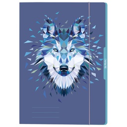 [000043021] Fascikl klapa s gumicom karton A4 Wild Animals vuk Herlitz 50027972!!