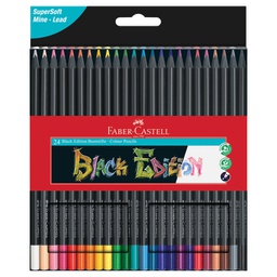 [000043032] Boje drvene  24boje trokutaste Black Edition Faber-Castell 116424 blister