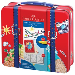 [000043087] Flomaster školski  40boja u metalnoj kutiji Connector Kofer Faber-Castell 155535