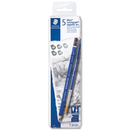[000043121] Olovka grafitna pk5+kist u metalnoj kutiji Mars Lumograph aquarell DesignJourney Staedtler 100A G6!!