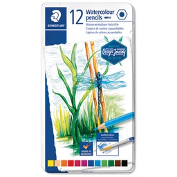 [000043128] Boje drvene-vodene  12boja metalna kutija Aquarell Design Journey Staedtler 14610C M12