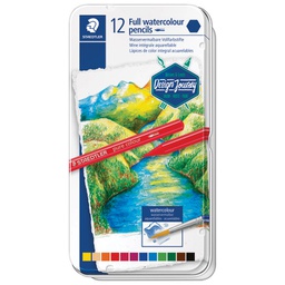 [000043131] Boja vodena u olovci 12boja metalna kutija Full watercolor Design Journey Staedtler 14610G M12
