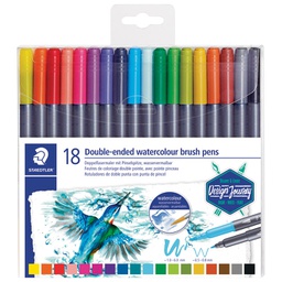 [000043154] Flomaster 18boja obostrani akvarel Design Journey Staedtler 3001 TB18 blister