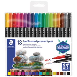 [000043158] Marker permanentni obostrani 18boja Design Journey Staedtler 3187 TB18 blister