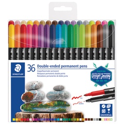 [000043159] Marker permanentni obostrani 36boja Design Journey Staedtler 3187 TB36 blister