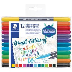 [000043208] Flomaster brushpen 12boja obostrani s 2 vrha Design Journey Staedtler 3004 TB12 blister