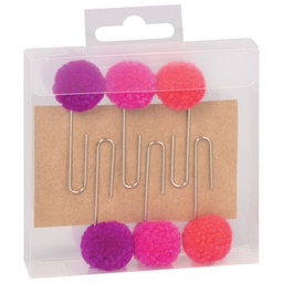 [000043859] Spajalice ručne velike s pomponom Neon pk6 Knorr Prandell 21-2681100 blister!!