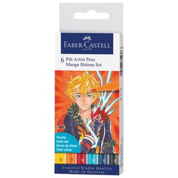 [000044061] Flomaster Pitt artist  6boja Manga Shonen Faber-Castell 167157 blister