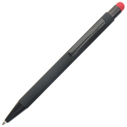 [000044321] Olovka kemijska metalna gumirana+touch pen YFA2665B Oslo crno/crvena