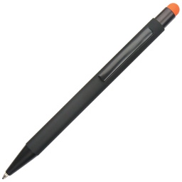 [000044322] Olovka kemijska metalna gumirana+touch pen YFA2665B Oslo crno/narančasta
