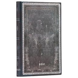 [000044619] Planer tjedni 2021- 9,5x14cm-mini horizontalni s gumicom Midnight Steel Paperblanks DE6801-3