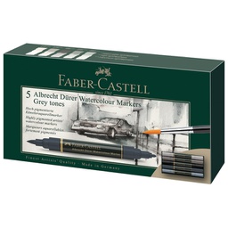 [000044948] Marker obostrani akvarel  5boja Grey Albrecht Dürer Faber-Castell 160306 sortirano