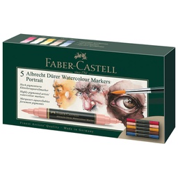 [000044949] Marker obostrani akvarel  5boja Portrait Albrecht Dürer Faber-Castell 160307 sortirano
