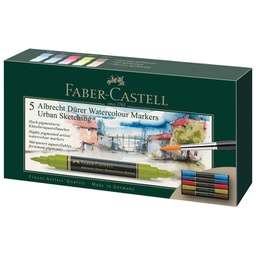 [000044950] Marker obostrani akvarel  5boja Urban Albrecht Dürer Faber-Castell 160308 sortirano