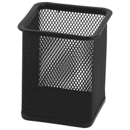 [000000467] Čaša za olovke metalna žica četvrtasta 8x8x9,8 cm Fornax crna